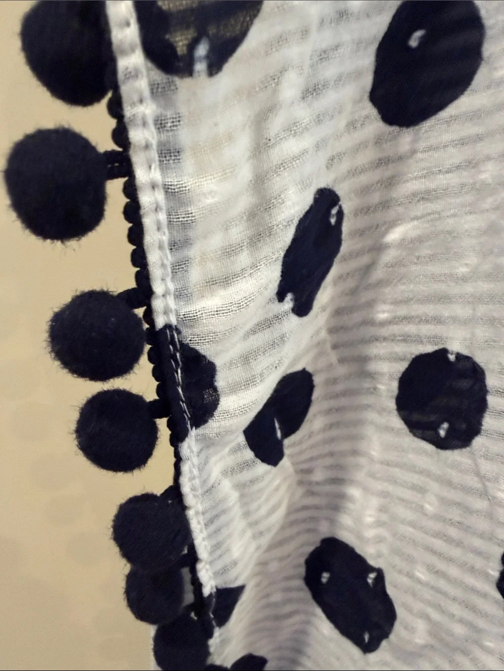 Ann Taylor Blue and White Polka Dot scarf